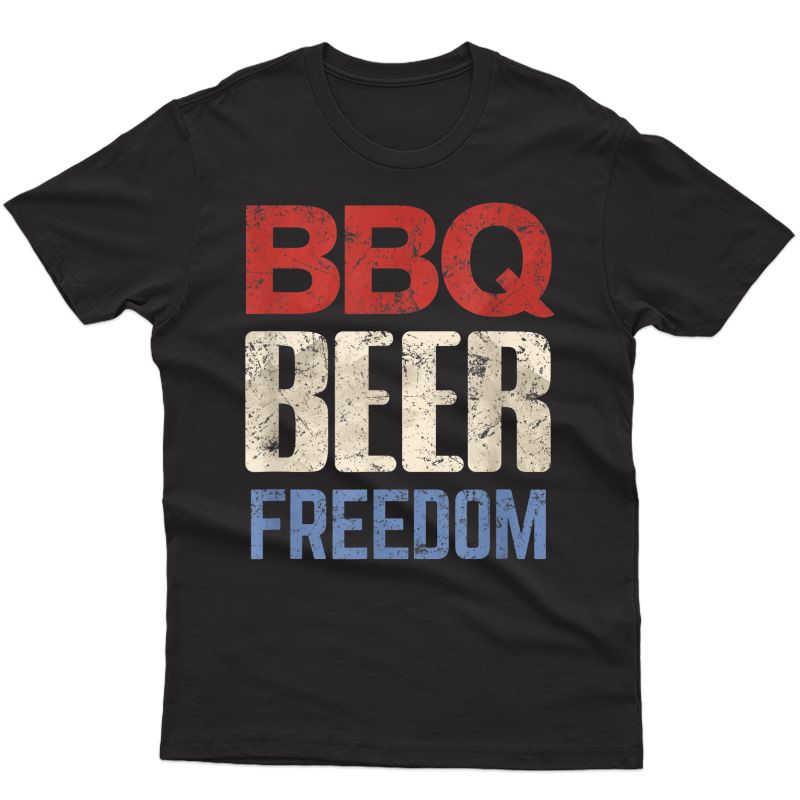 4th Of July Patriotic Usa American Flag Bbq Beer Freedom T-shirt