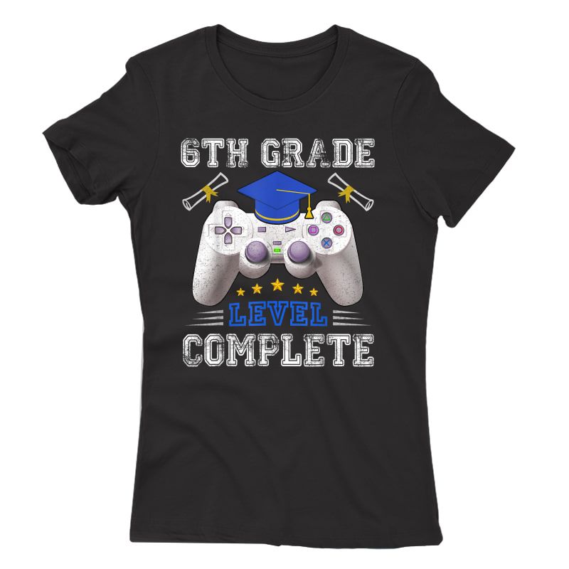 6th Grade Level Complete Gamer Class Of 21 Graduation Gift T Shirt Zilem