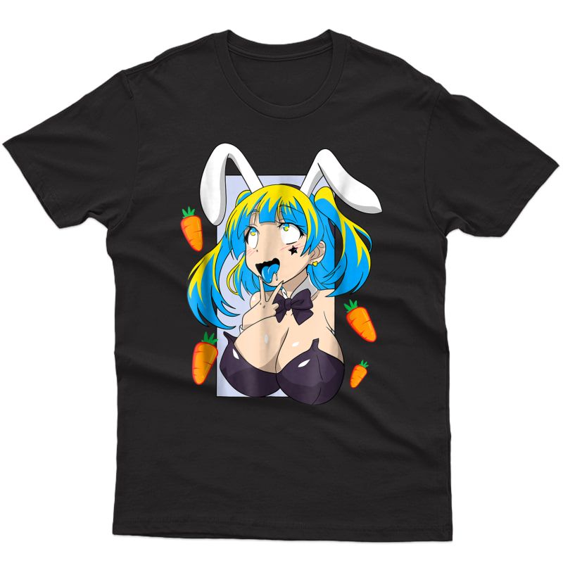 Ahegao Shirt Anime Face Rabbit Cosplay Lewd Tees