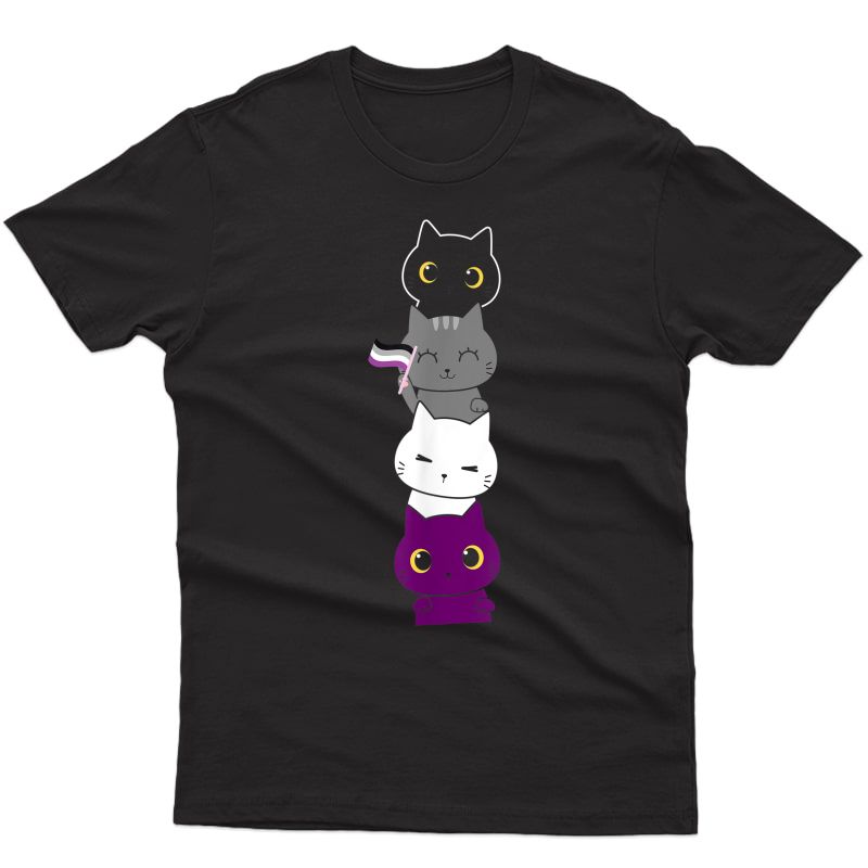 Asexuality Flag Animal Cat Ace Pride Demisexual Gift Asexual T-shirt