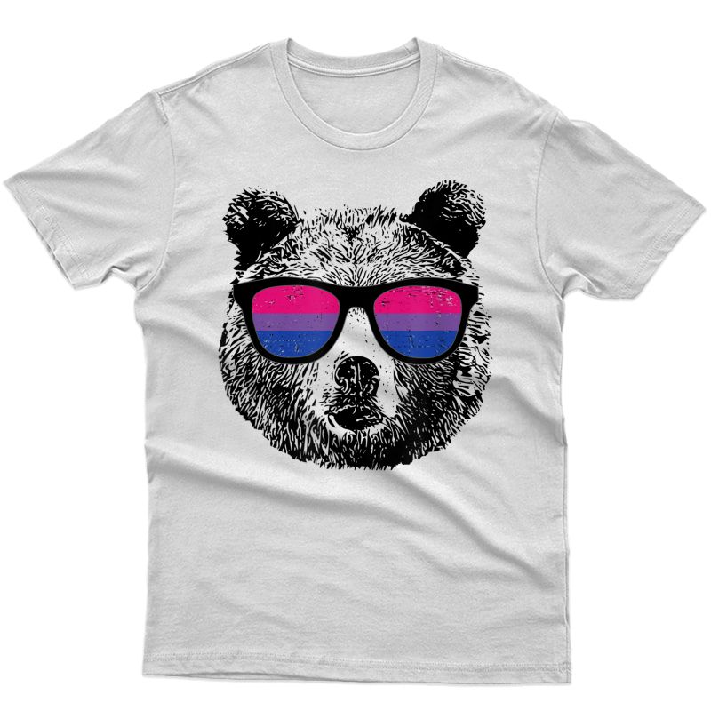 Bisexual Bear Gay Distressed Rainbow Sunglasses Tshirt