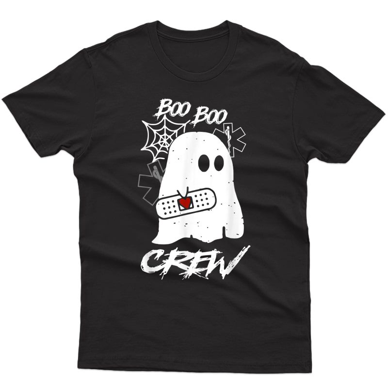 Boo Boo Crew Ghost Paramedic Emt Ems Nurse Halloween Funny T-shirt
