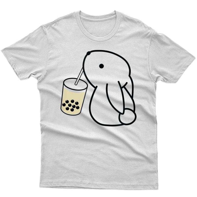 Bunny Rabbit Drinking Boba Milk Tea T-shirt