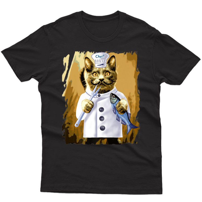 Chef Shirts Funny Cat Culinary Cooking Guru T-shirt Kitchen Premium T-shirt