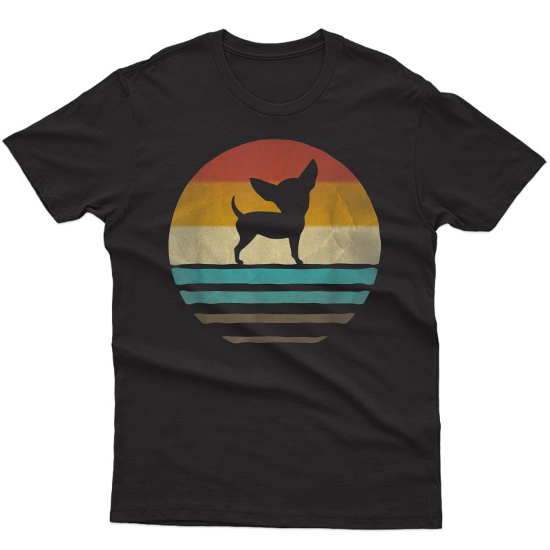 Chihuahua Dog Retro Vintage 60s 70s Silhouette Breed Gift T-shirt