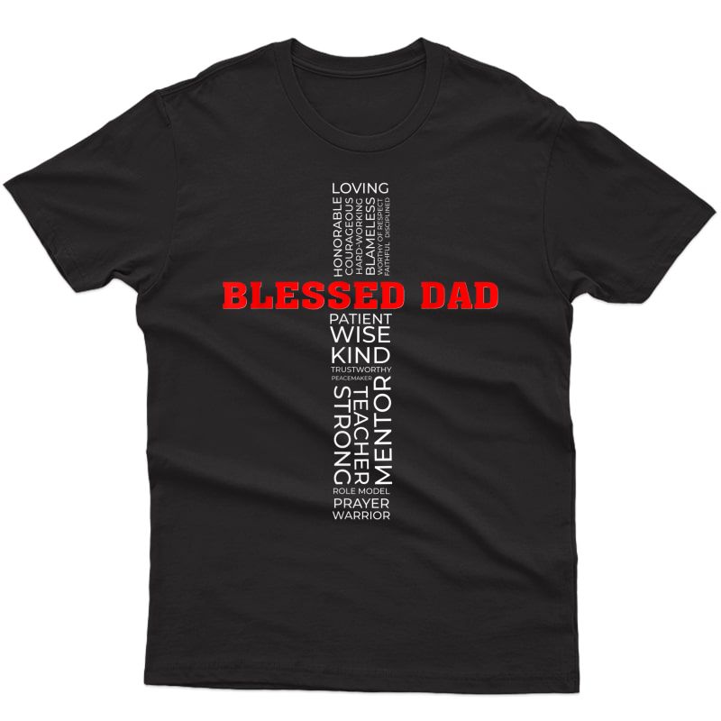 Christian Blessed Dad Cross Father's Day T-shirt