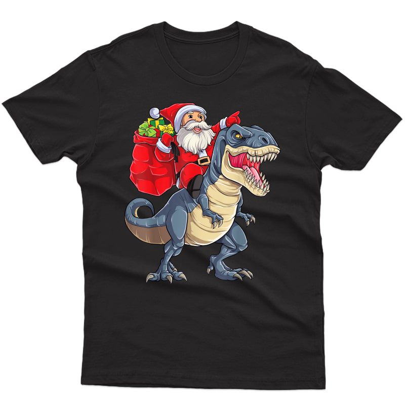 Christmas Shirts For Dinosaur T Rex Santa Xmas 