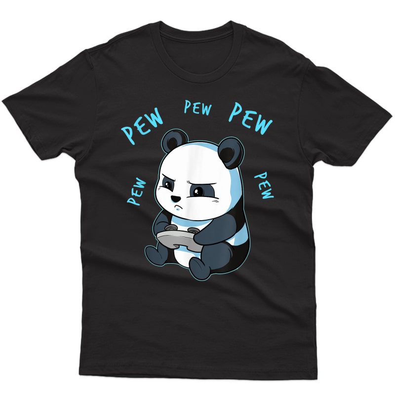 Cute Gaming Panda Pew T-shirt Video Game Computer Player Tee T-shirt