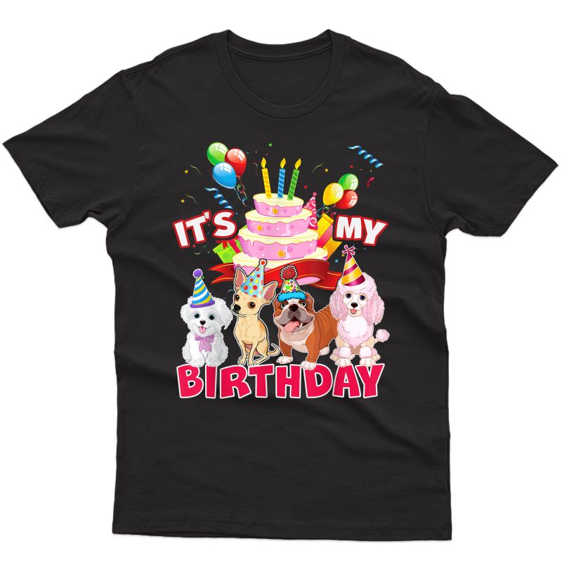 Cute It's My Birthday Dog And Puppy Theme Party Day Costume T-shirt