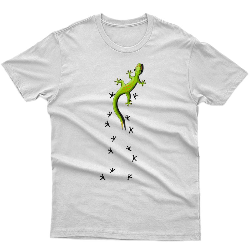 Cute Lizard Reptile With Tracks Climbing Gecko T-shirt
