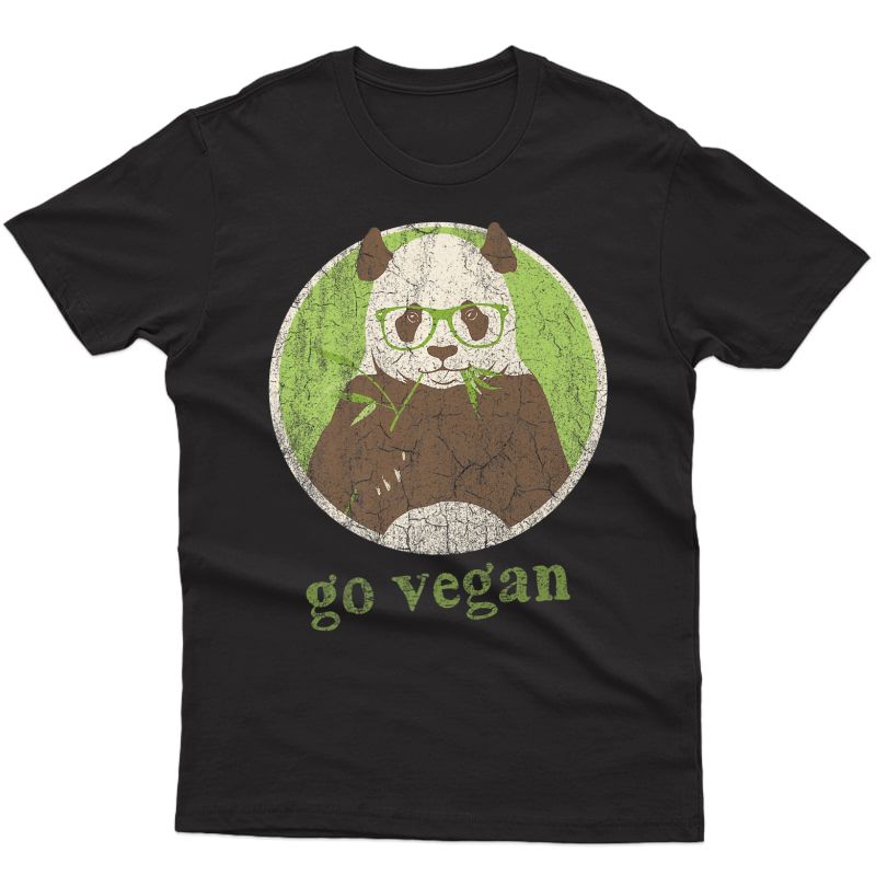 Cute Panda Design Go Vegan Plant Food Lovers Gift For Vegans Premium T-shirt