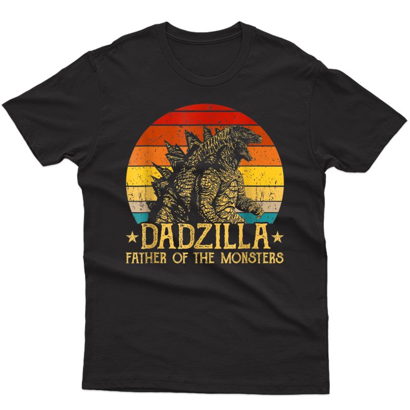 Dadzilla Father Of The Monsters Retro Vintage Sunset T-shirt