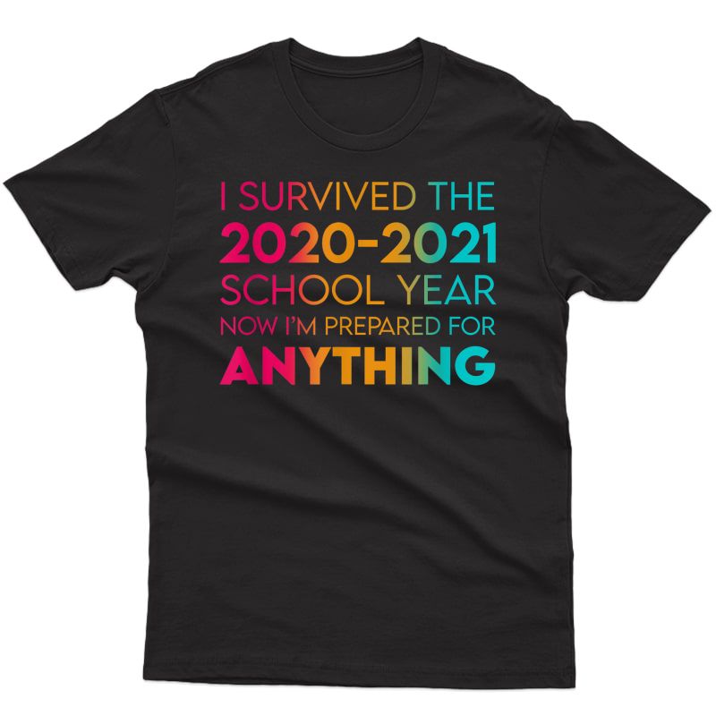 End Of Year School Survivor Colorful 2020-2021 Tea Funny T-shirt