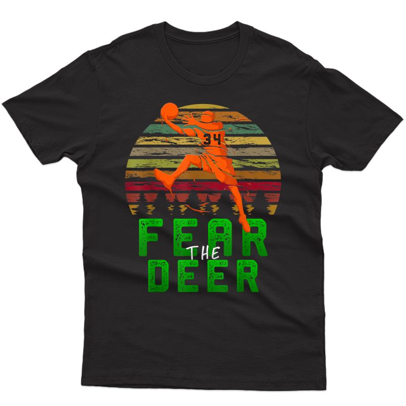 R The-deer Gift For Milwaukee Basketball Bucks Fans 34 T-shirt