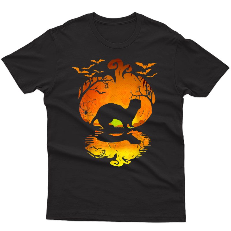 Ferret Silhouette Pumpkin Halloween Costume T-shirt