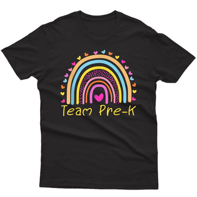 First Day Of Team Pre-k Squad Crew Tea Rainbow T-shirt