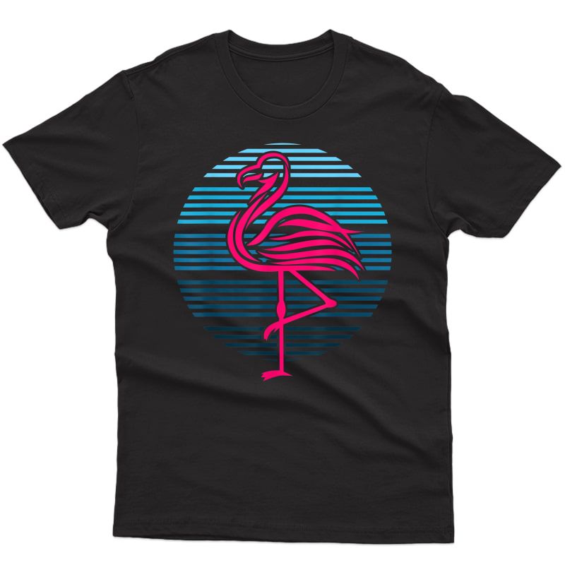 Flamingo Bird 80s Party Birthday Gift T-shirt