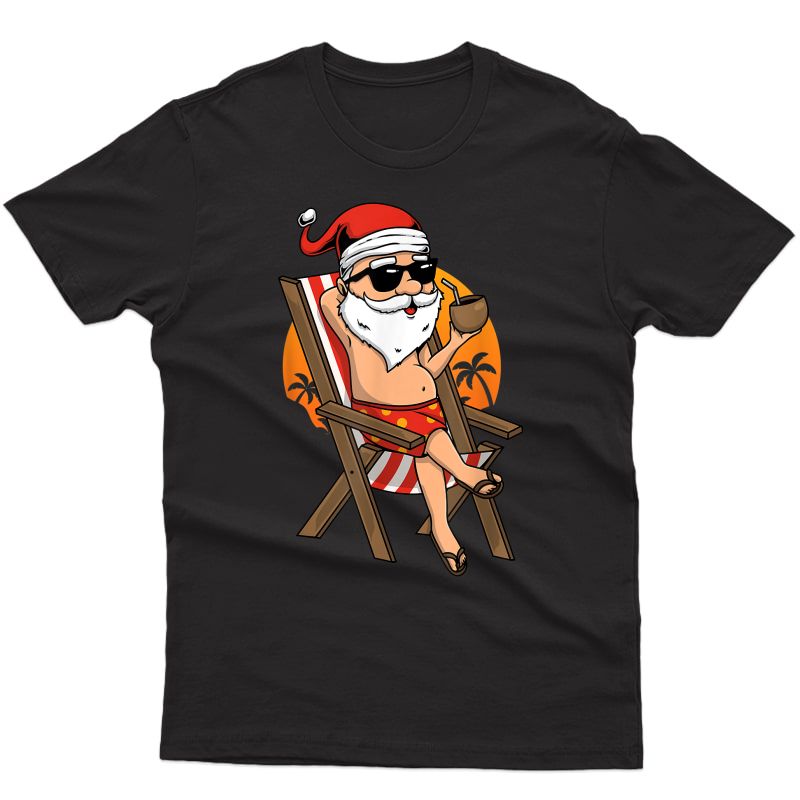 Funny Beach Cool Santa Christmas In July T-shirt