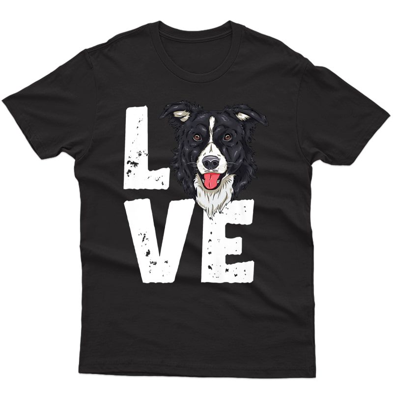 Funny Border Collie Love Head Dog Lover Gift Premium T-shirt