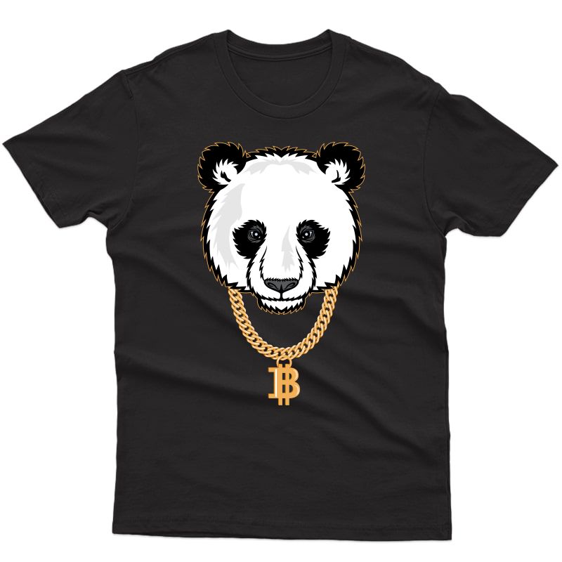 Funny Gangster Panda Bitcoin Tshirt Cryptocurrency T
