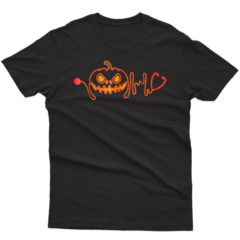 Funny Halloween Nurse Doctor Stethoscope Pumpkin T-shirt