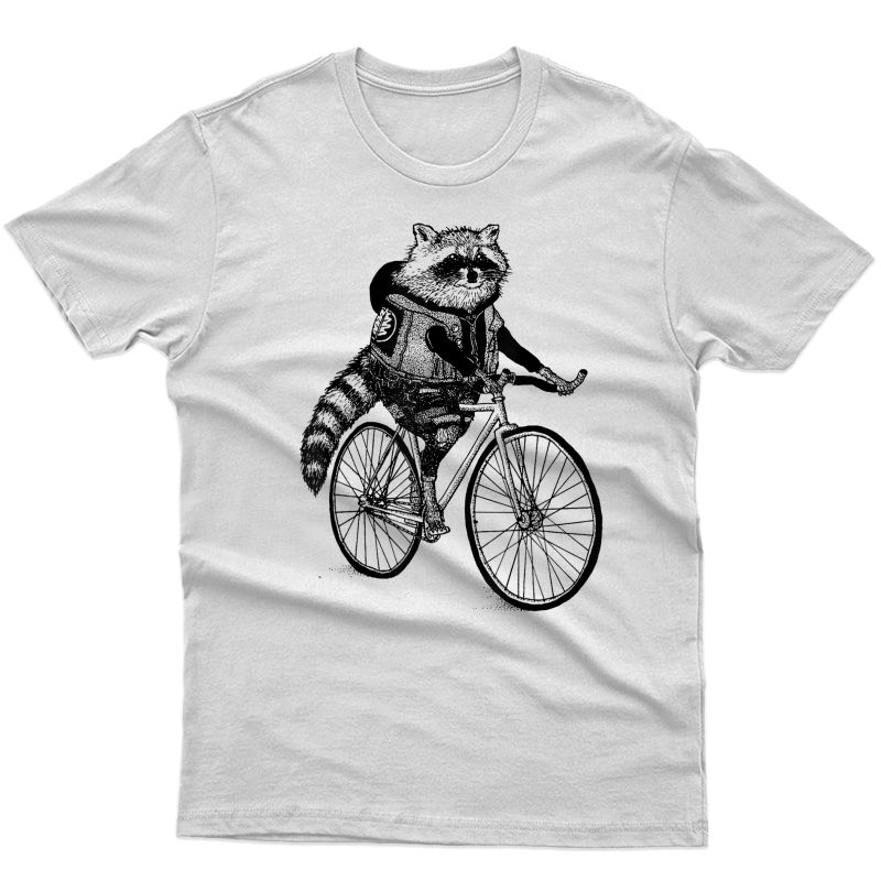 Funny Raccoon Cycling T Shirt Bike Funny Gift Shirt