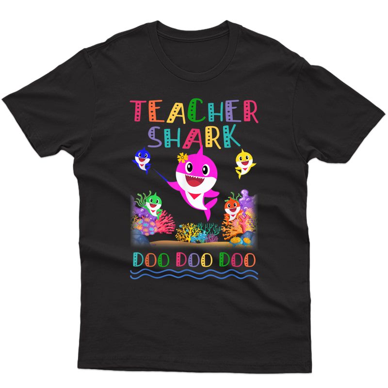 Funny Tea Shark Loves Doo Doo Doo Gift T-shirt