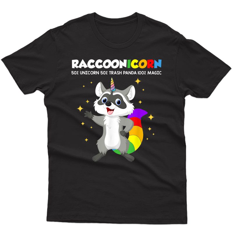 Funny Trash Panda Raccoon Unicorn Tshirt Racoonicorn Shirtth