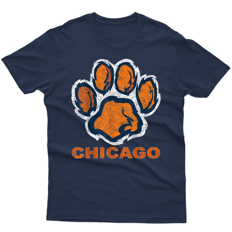 Funny Vintage Foot Paw Bear Orange Chicago Gifts T-shirt