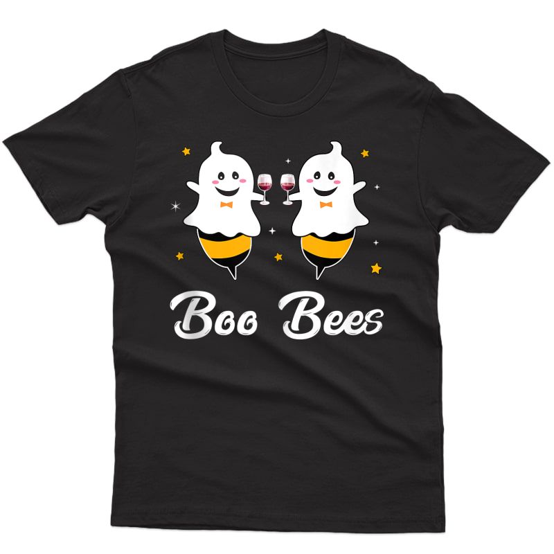 Funny Wine Boo Bees Couples Halloween Matching Couple Gift Tank Top Shirts