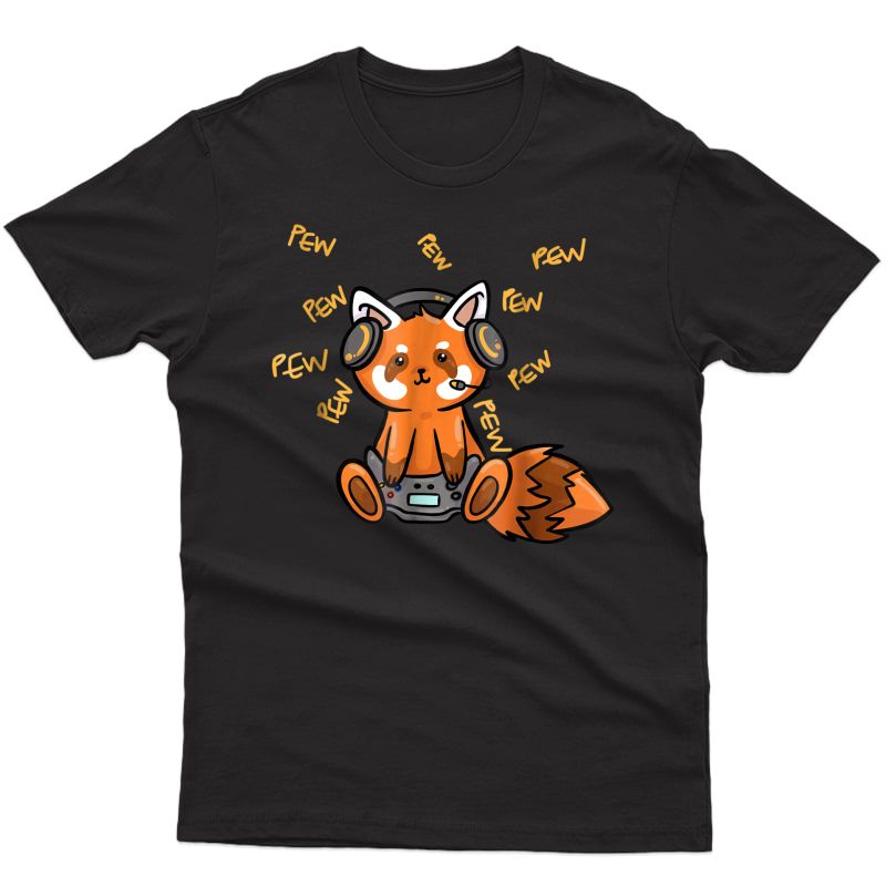 Gamer Red Panda T-shirt Cute Red Panda Gaming Shirt 