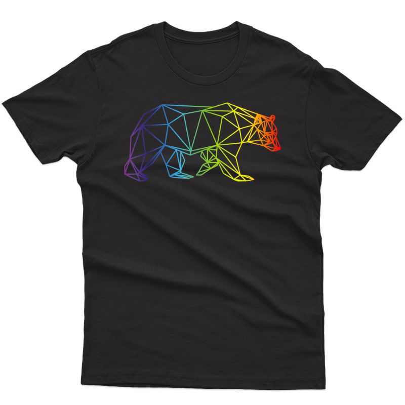 Geometric Bear T Shirt Lgbt Rainbow Flag Gay Shirt