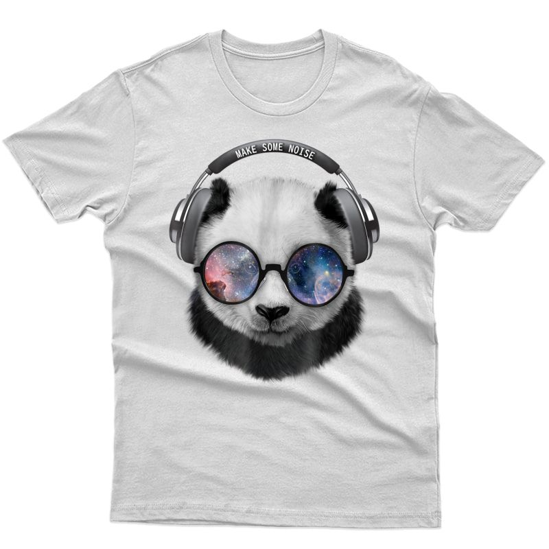 Giant Panda Wearing Headphone And Space Glass, T-shirt