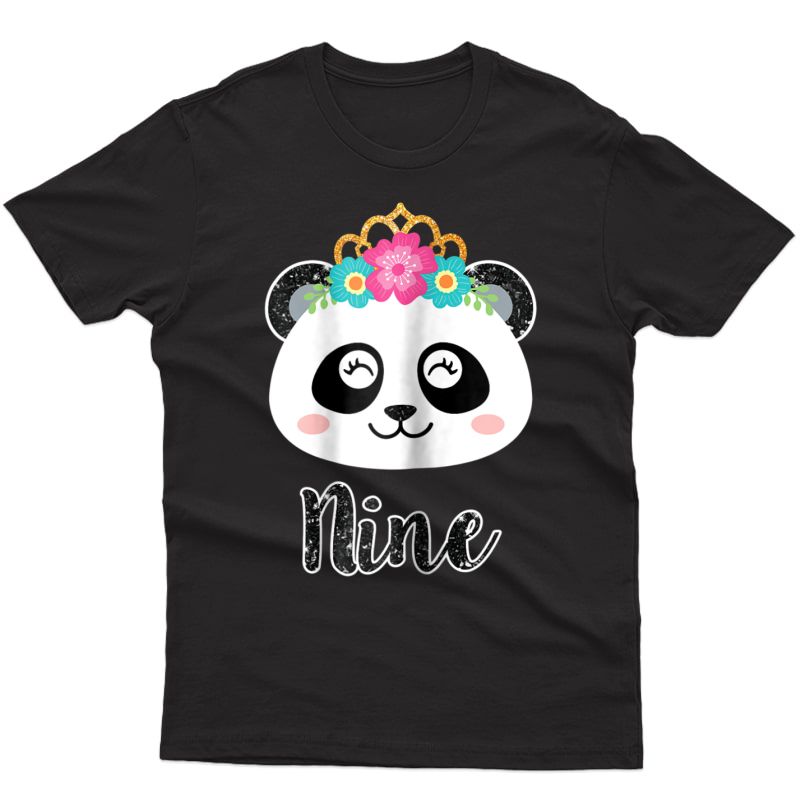 Girls 9th Birthday Out Gift, Panda Ninth Birthday Shirt