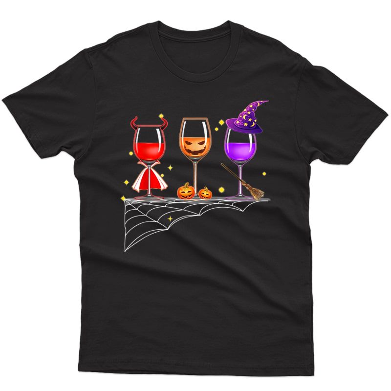 Glasses Of Wine - Halloween T-shirt Costume Dracula Pumpkin