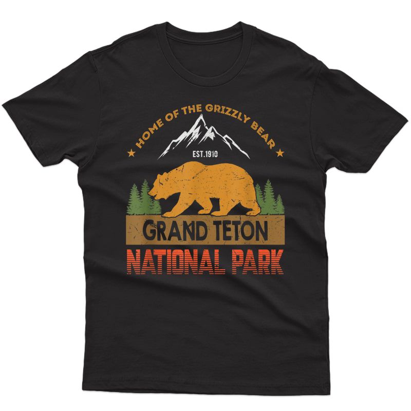 Grand Teton National Park T-shirt Vintage Wing Bear 