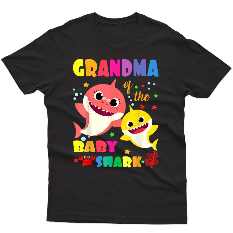 Grandma Of The Baby Shark Birthday Grandma Shark T-shirt