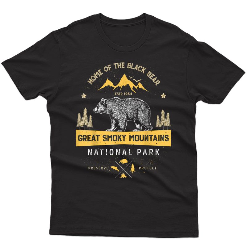 Great Smoky Mountains National Park T Shirt Bear Vintage