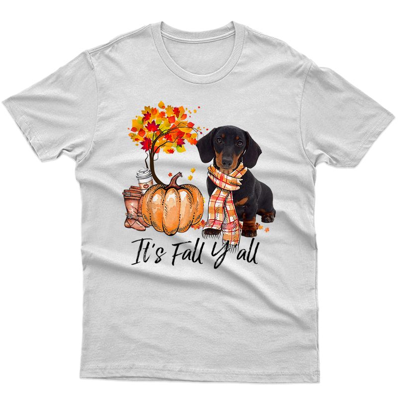 It's Fall Y'all Dachshund Dog Halloween T-shirt