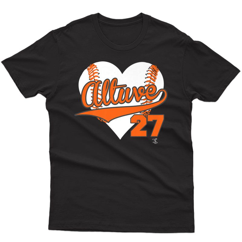 Jose Altuve Baseball Heart T-shirt - Apparel