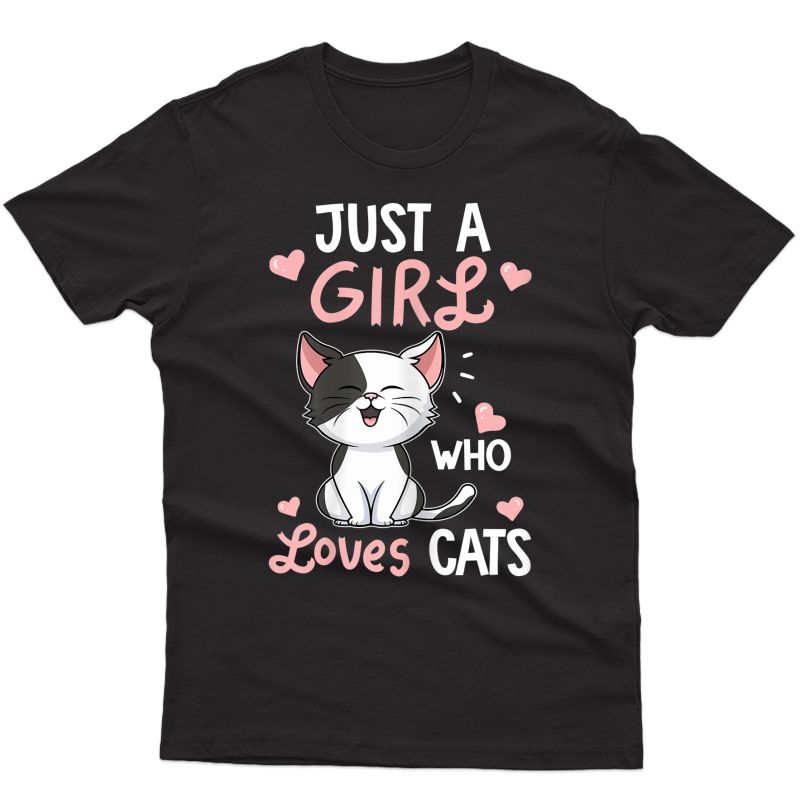 Just A Girl Who Loves Cats Tshirt Cute Cat Lover Gifts T-shirt