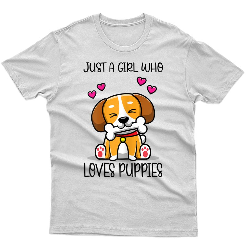 Just A Girl Who Loves Puppies Cute Puppy Dog Cute T-shirt