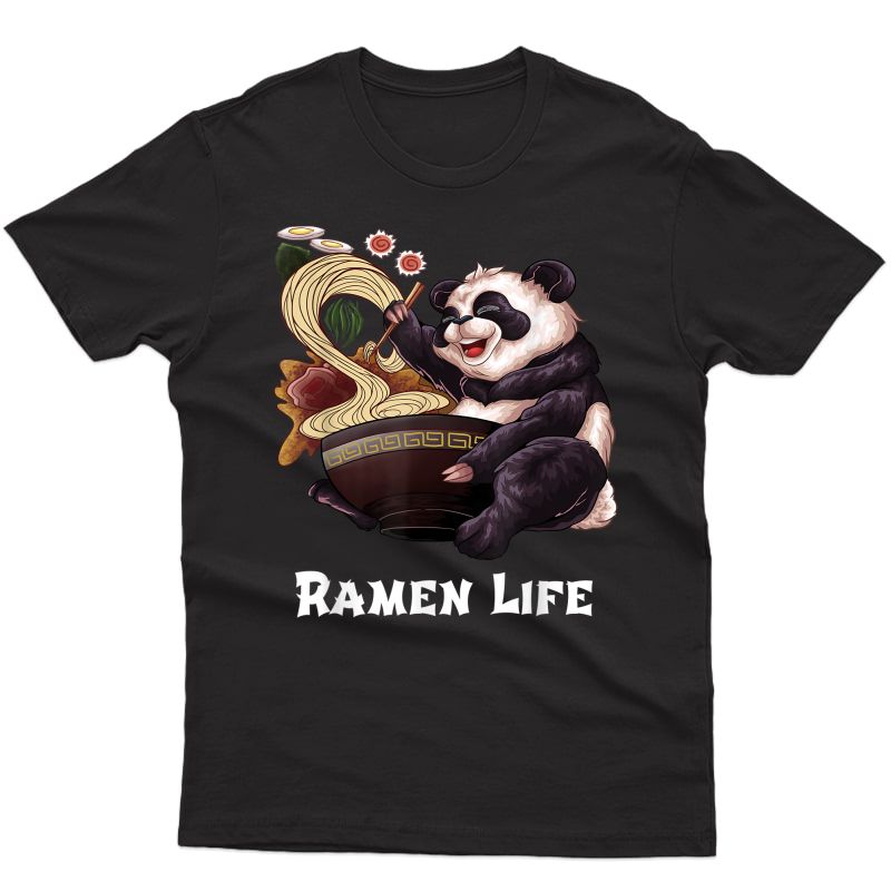 Kawaii Ra T-shirt Funny Japanese Asian Noodles Panda Tee