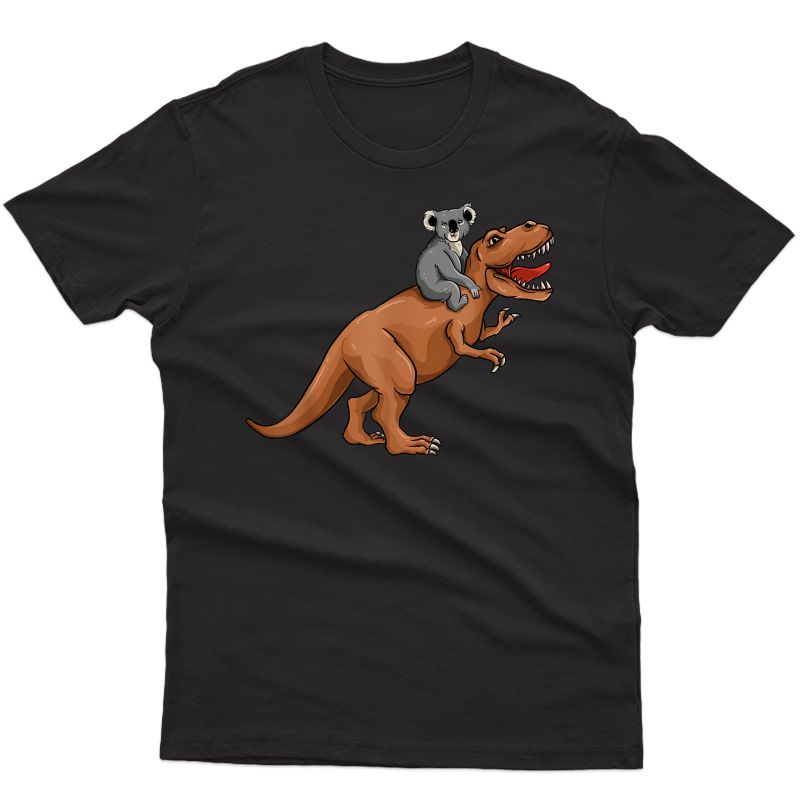 Koala Bear Riding T-rex - Cute Trex Dinosaur T-shirt