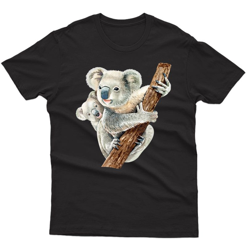 Koala Watercolor Artistic Mom Or Dad Australian Cute Bear T-shirt