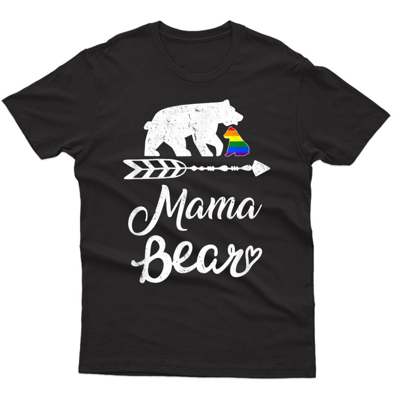 Mama Bear Lgbt T-shirt Rainbow Pride Gay Lesbian