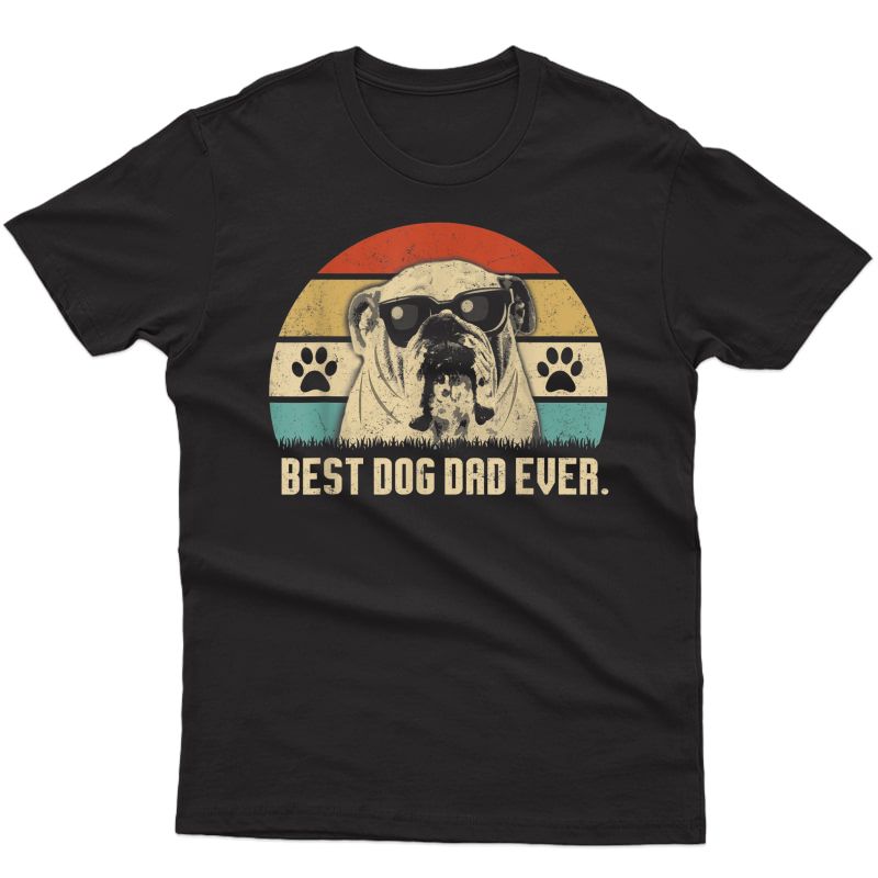 S Vintage Best English Bulldog Dad Ever Shirt Fathers Day Gift