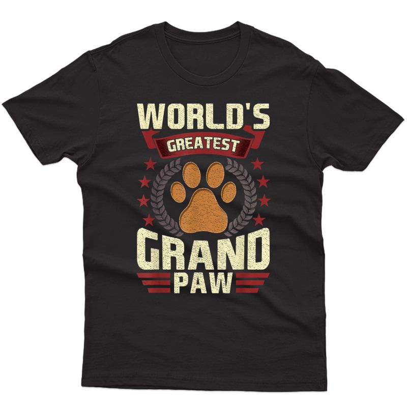 S World's Greatest Grandpa Shirt Grand Paw Dog Lover Grandpaw T-shirt