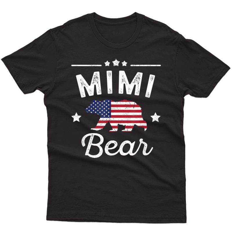 Mimi Patriotic Bear Flag Matching 4th Of July T-shirt