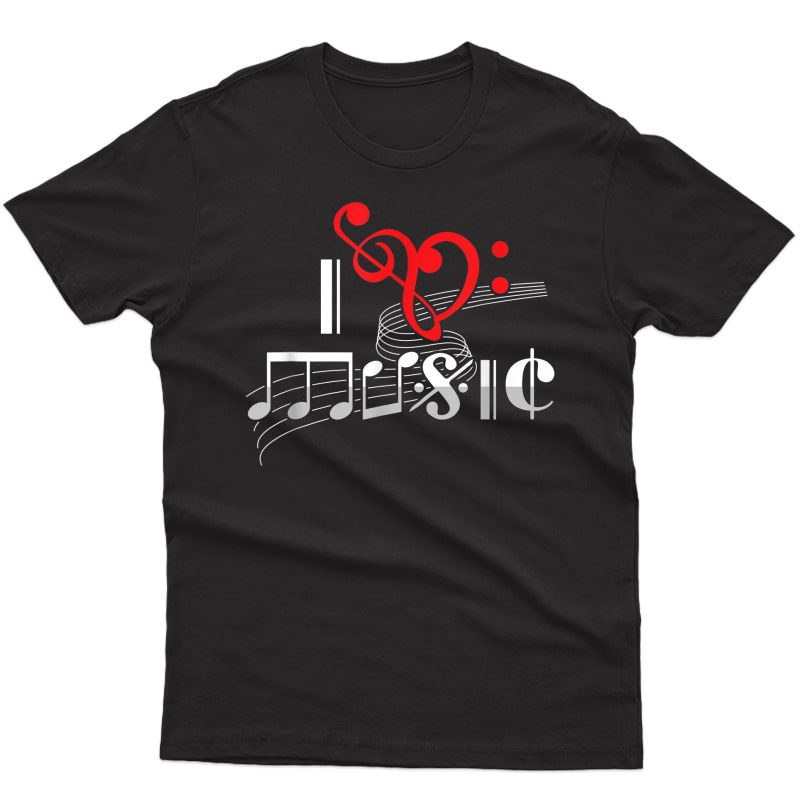 Music Lover Musician Instrutalist Tea I Love Music T-shirt